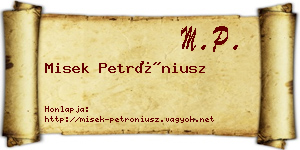 Misek Petróniusz névjegykártya